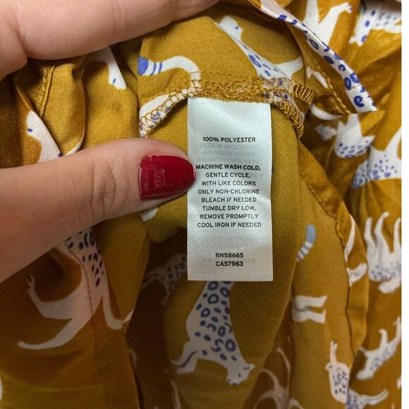 BP. Satin Pajama Top Only Size 1X  - Brown Buckthorn Wild Cats Print - Picture 6 of 8